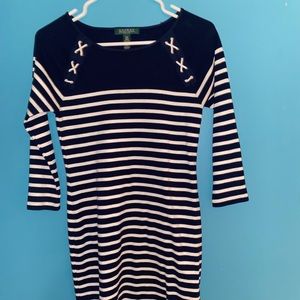Blue and White Striped Ralph Lauren Dress